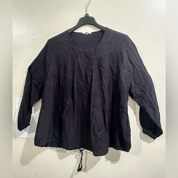 UMBER &. OCRHE Elegant Black Long Sleeve Women's Top - Picture 1 of 12